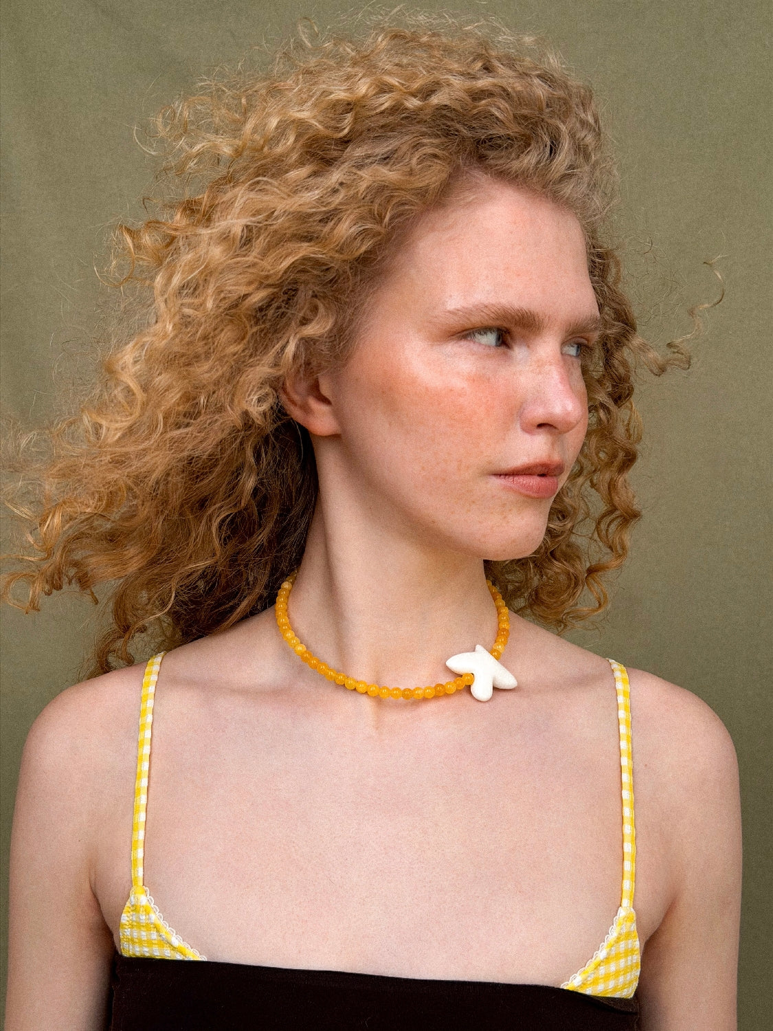 MYRNI necklace with citrine and bird