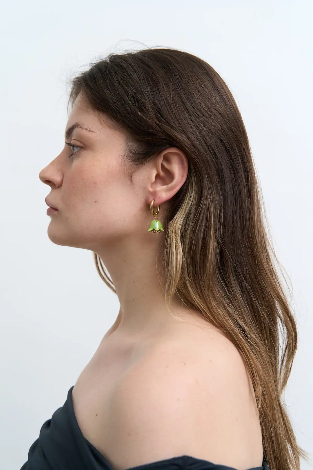 Polysk Small Bellflower Green Single Earring