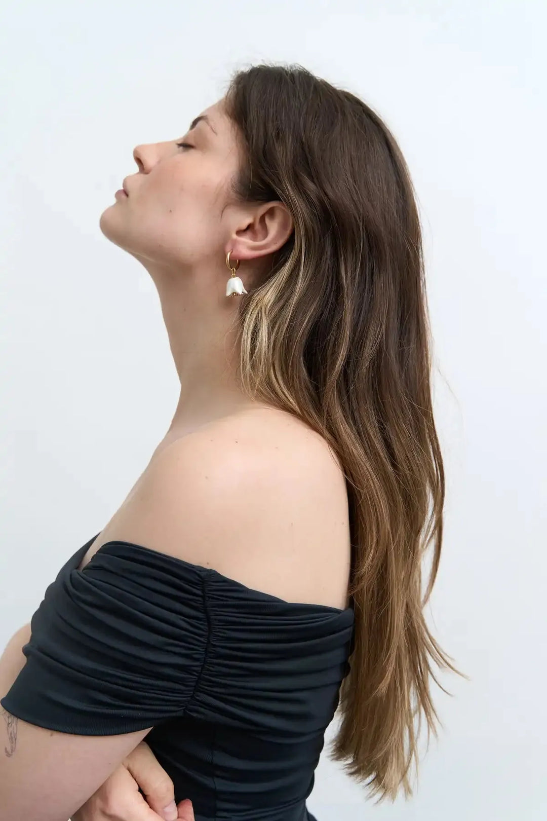 Polysk Small Bellflower White Single Earring