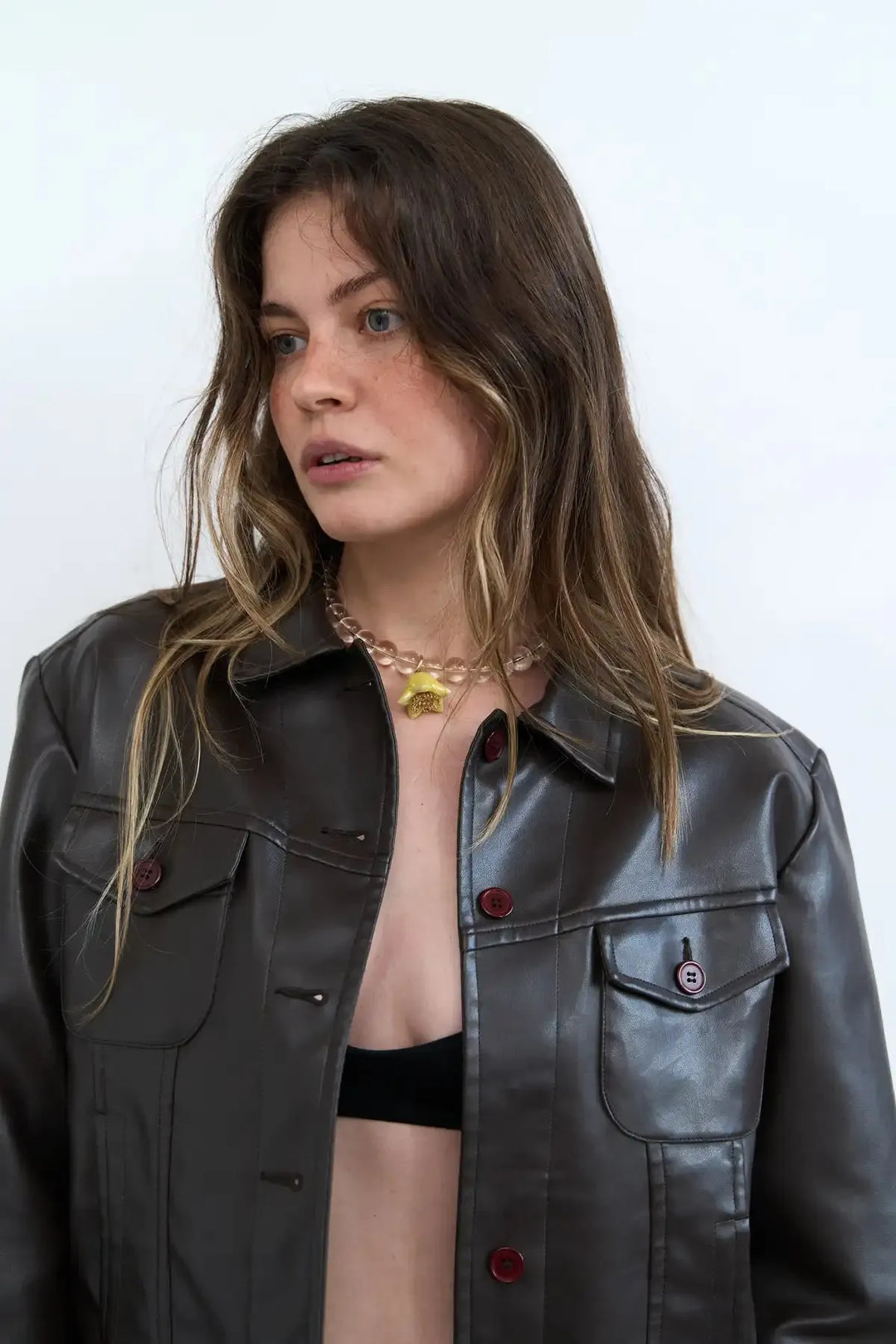 Кольє POLYSK з кришталем та жовтим великим дзвоном