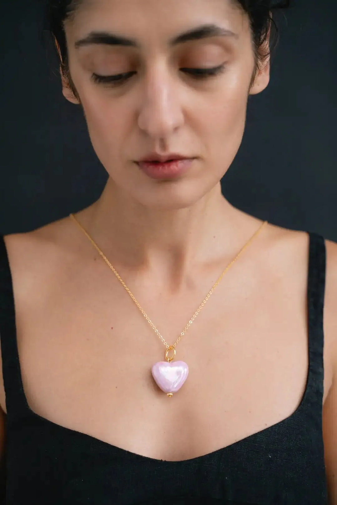 SKARB pendant with a lilac heart on a chain