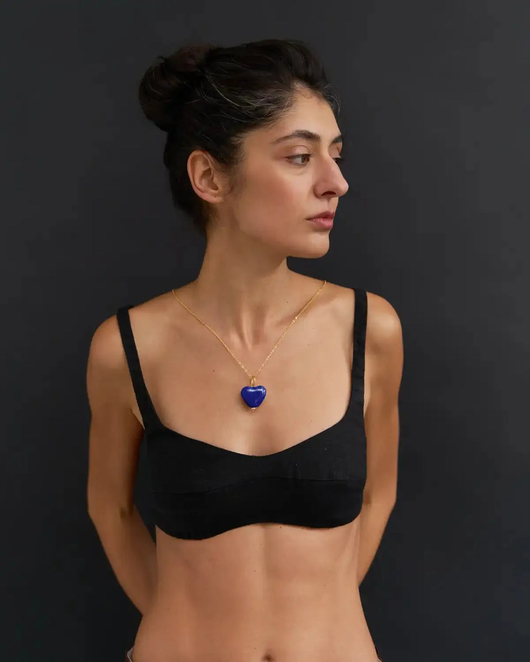 SKARB pendant with a blue heart on a chain