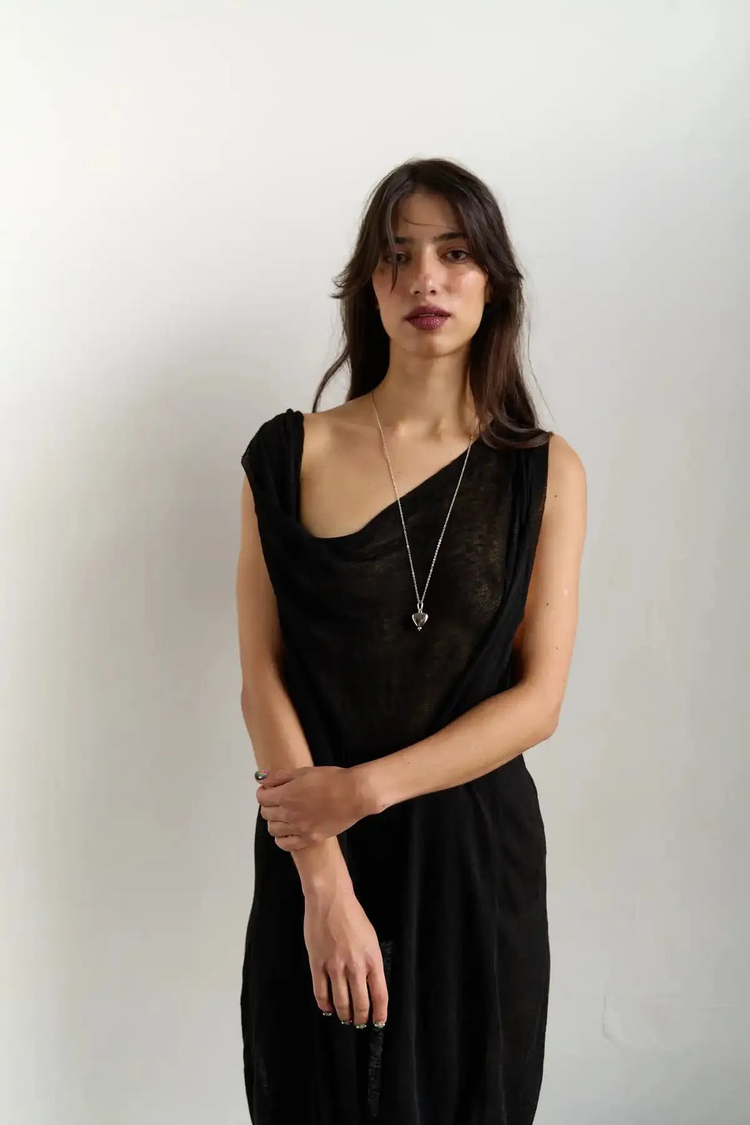 Skarb Small Platinum-Coated Heart Pendant