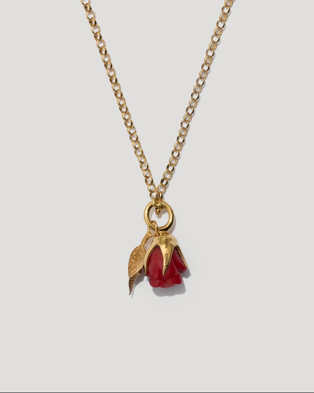 ROSARIUM red gold-plated pendant with chain